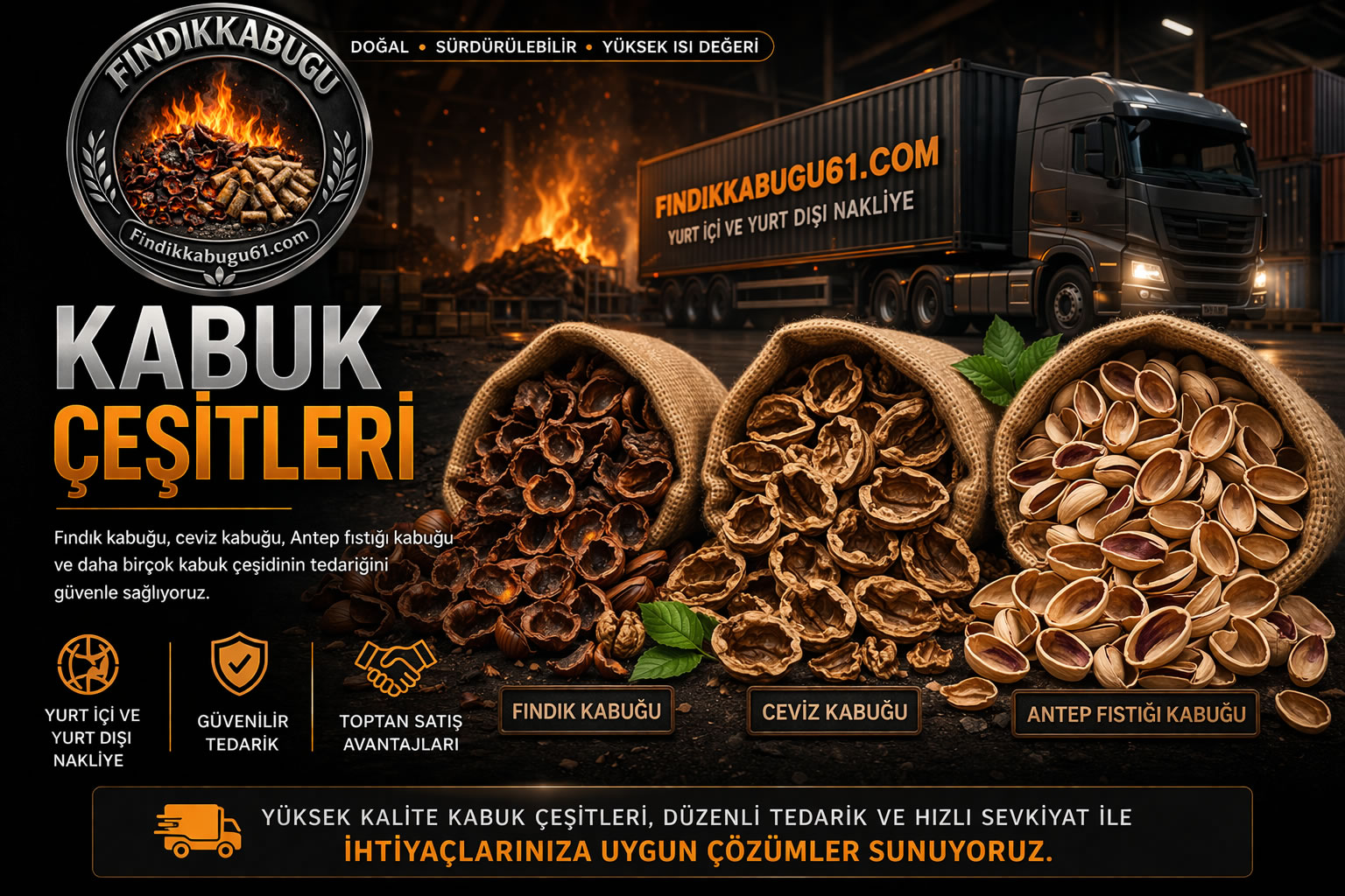 Fındık kabuğu, ceviz kabuğu ve Antep fıstığı kabuğu ürünleri